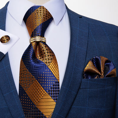 Cravatta Arancione e Blu