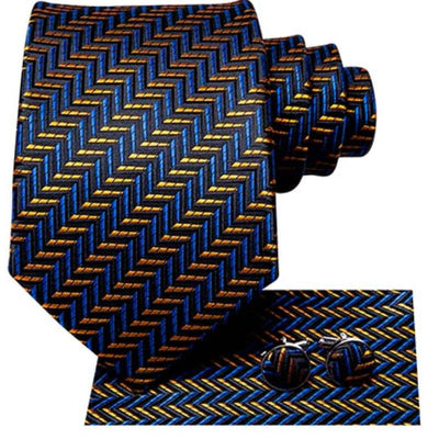 Cravatta a Righe Blu e Arancione