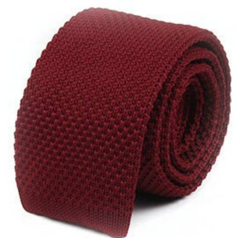 Cravatta in Maglia Rosso Bordeaux
