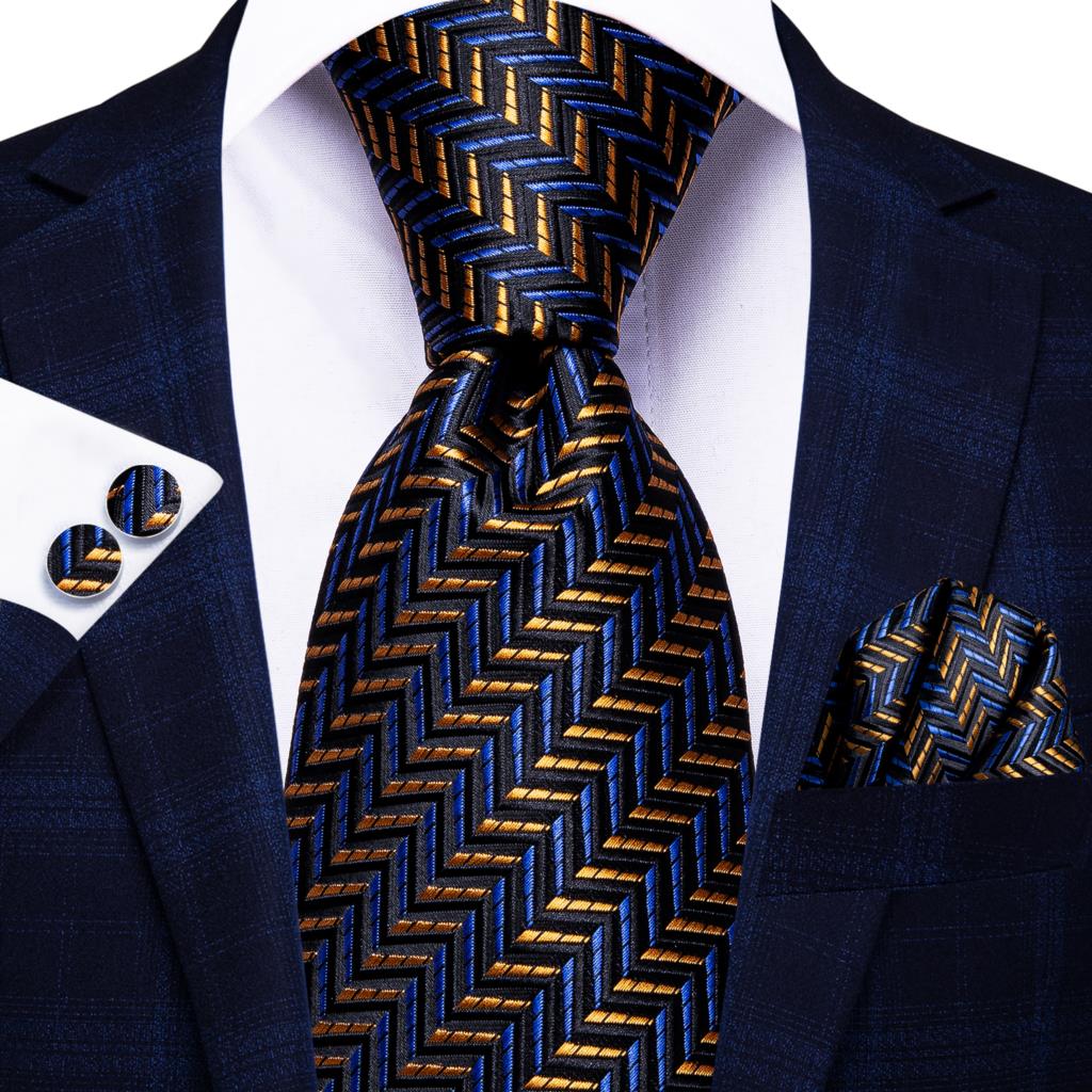 Cravatta a Righe Blu e Arancione