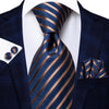 Cravatta a Righe Blu e Beige