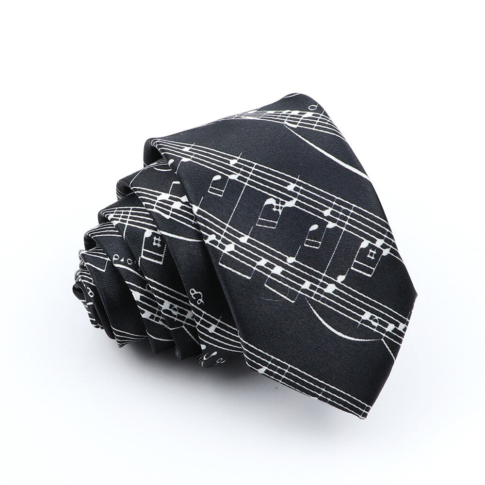 LKKPT Tema Musicale Pianoforte Note Musicali Dorate Cravatta In Lino Di - Foto 6