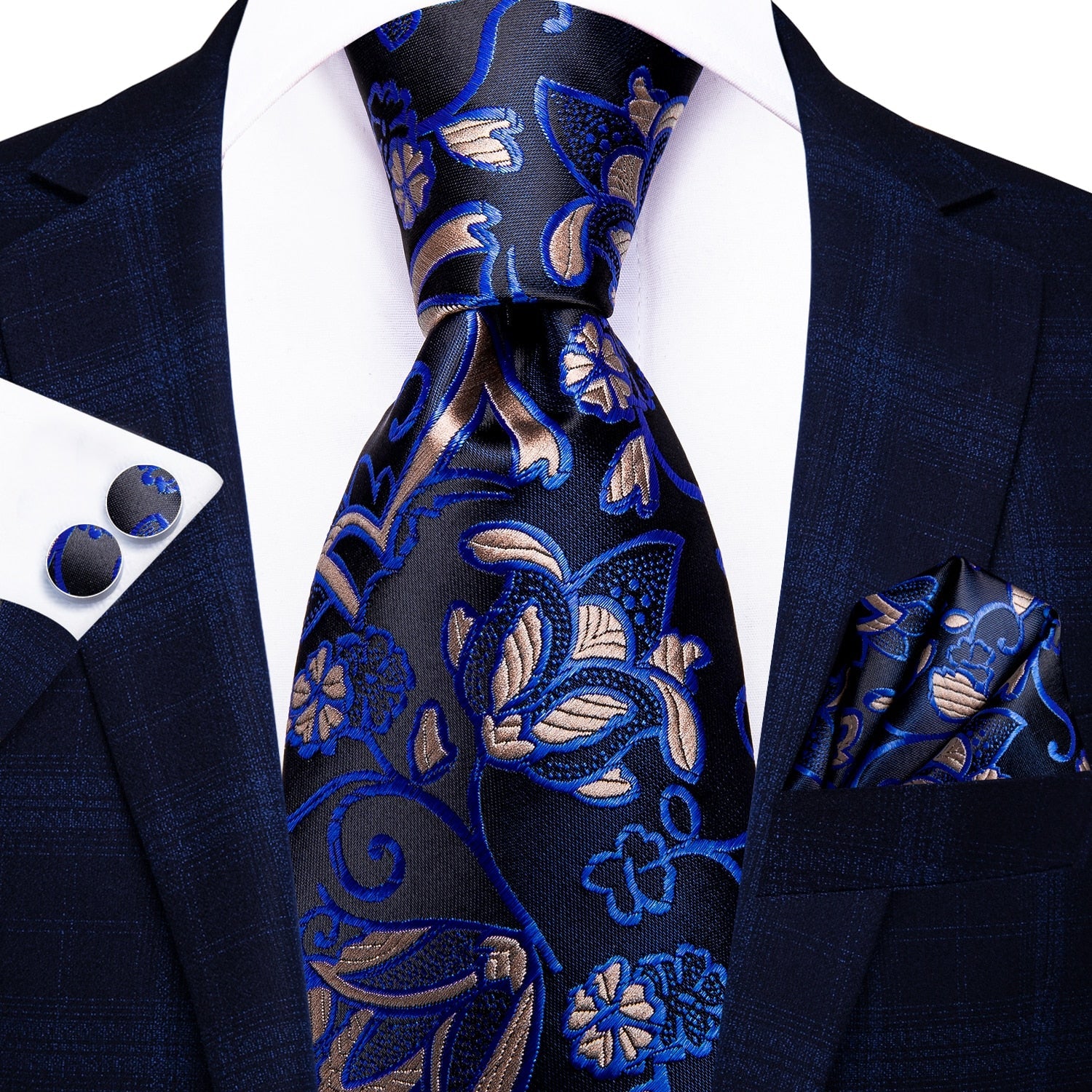 Cravatta a Fiori Blu