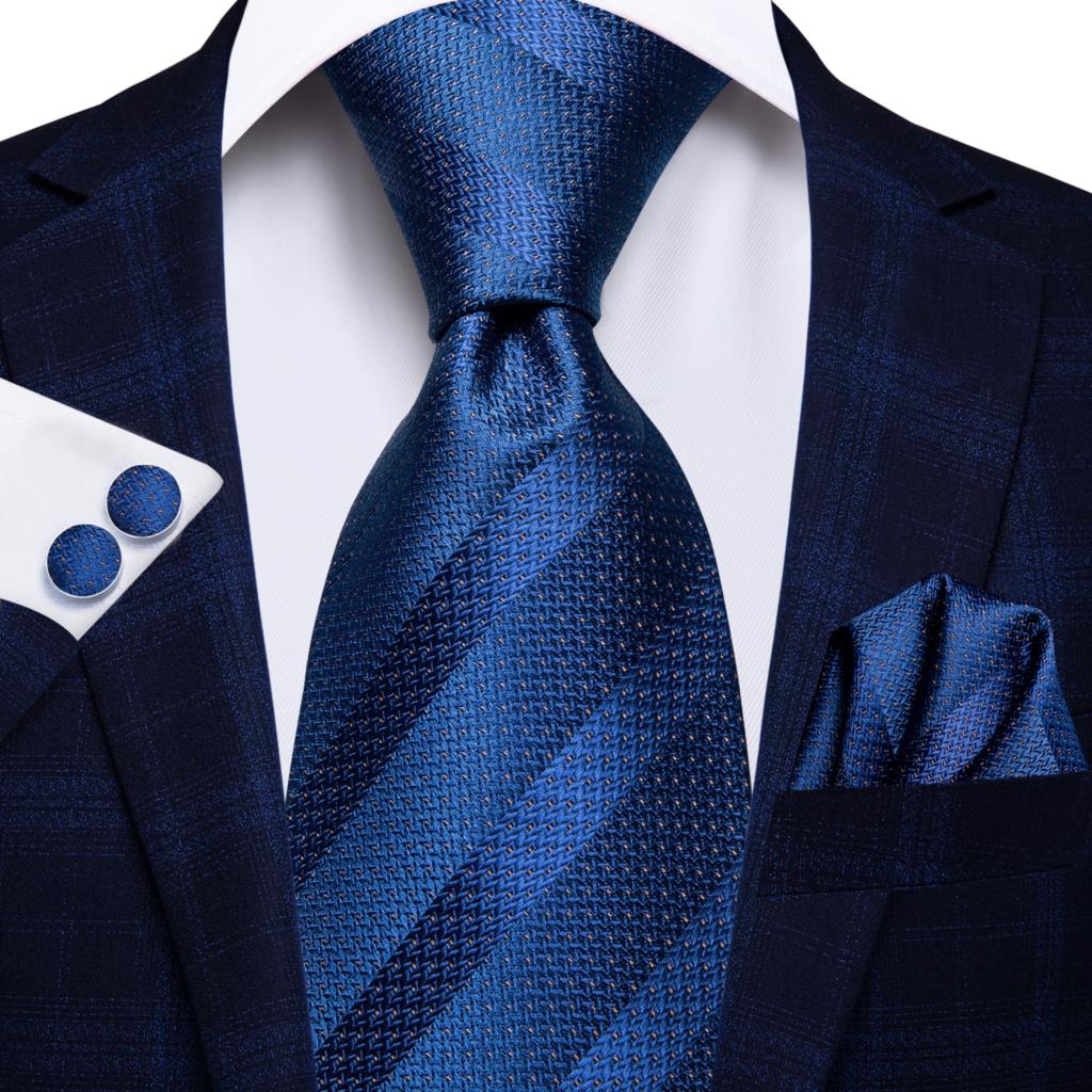 Cravatta a Righe Blu Oceano