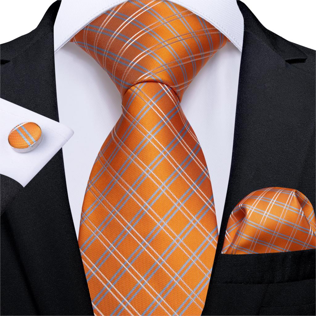 Cravatta a Scacchi Arancione