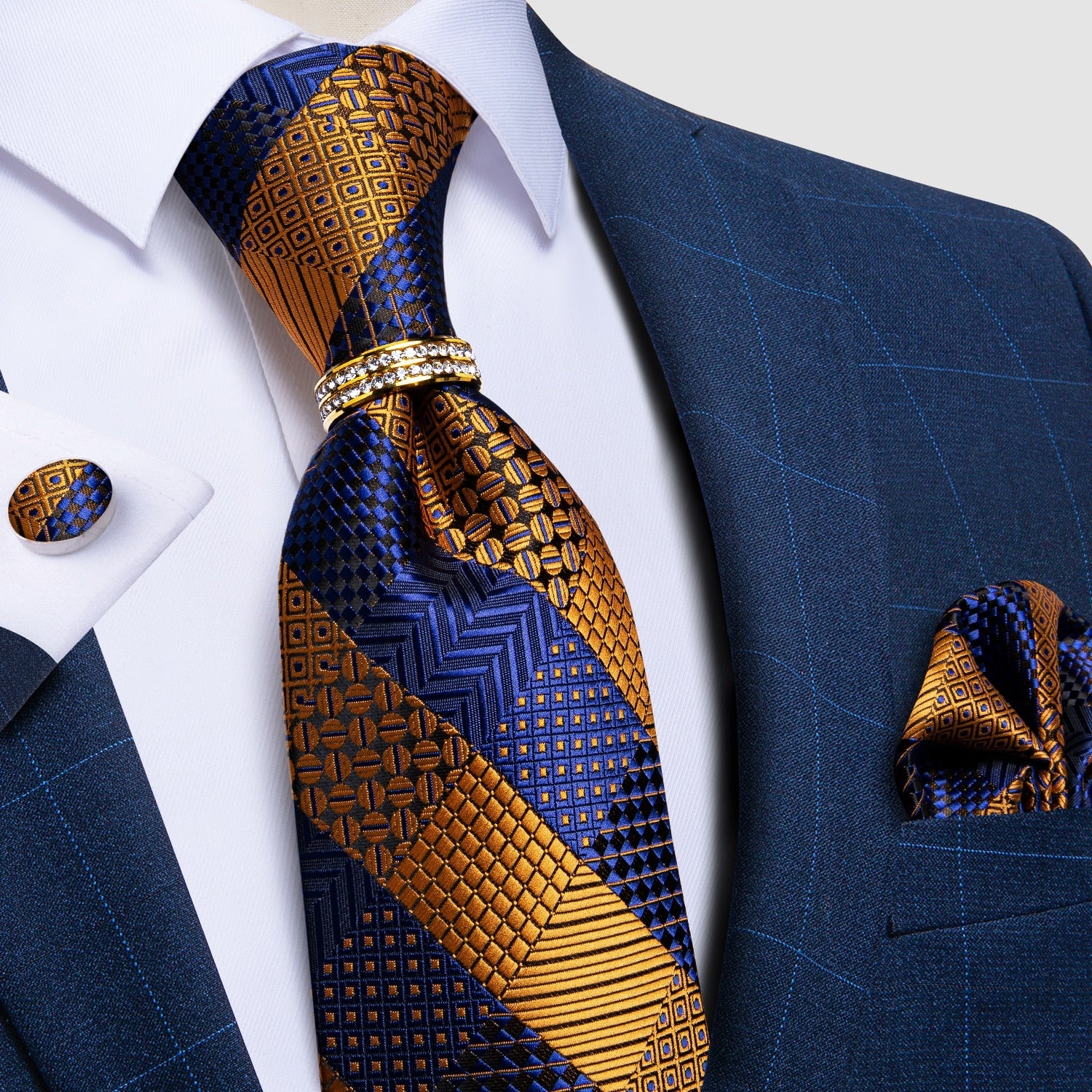 Cravatta Arancione e Blu