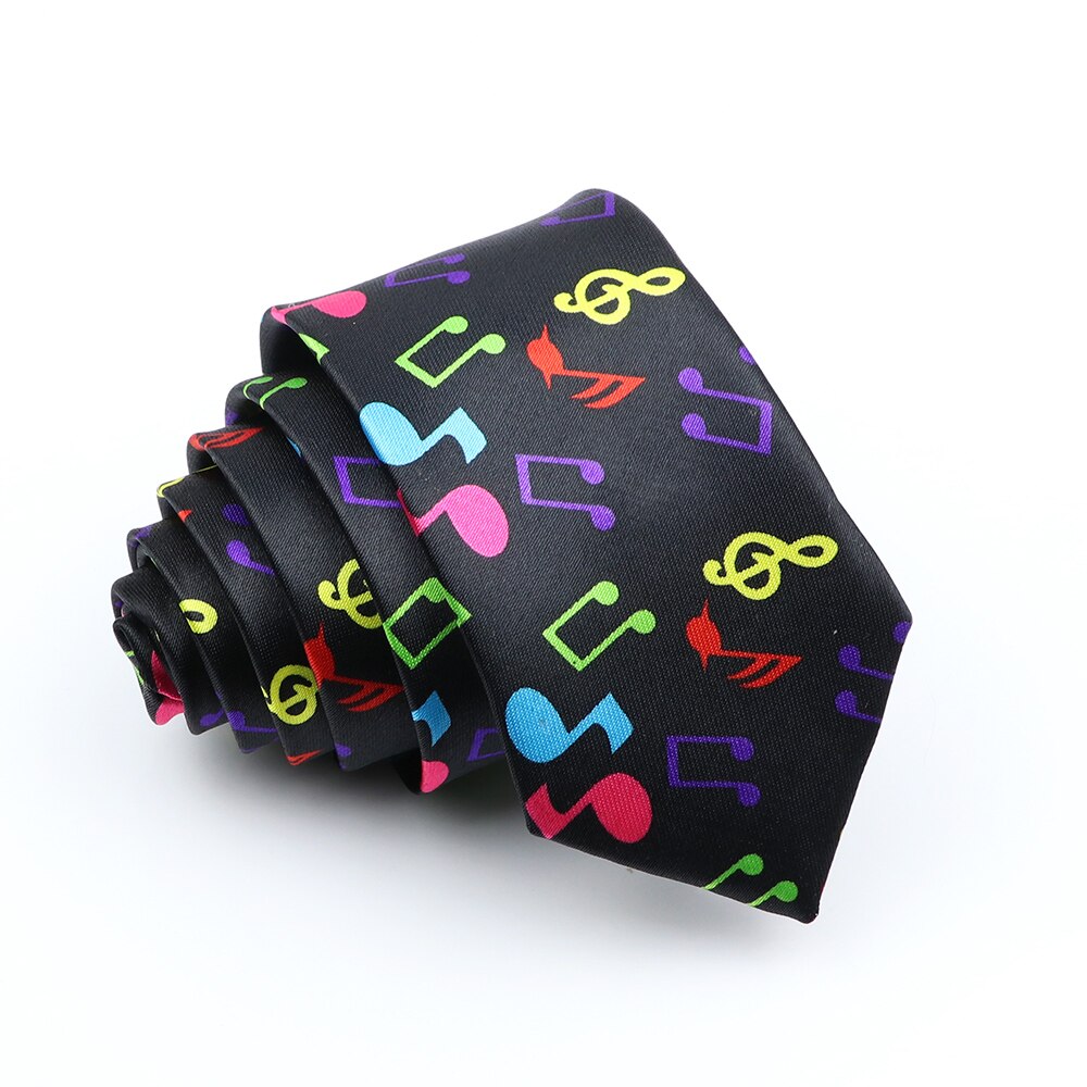 LKKPT Tema Musicale Pianoforte Note Musicali Dorate Cravatta In Lino Di - Foto 3