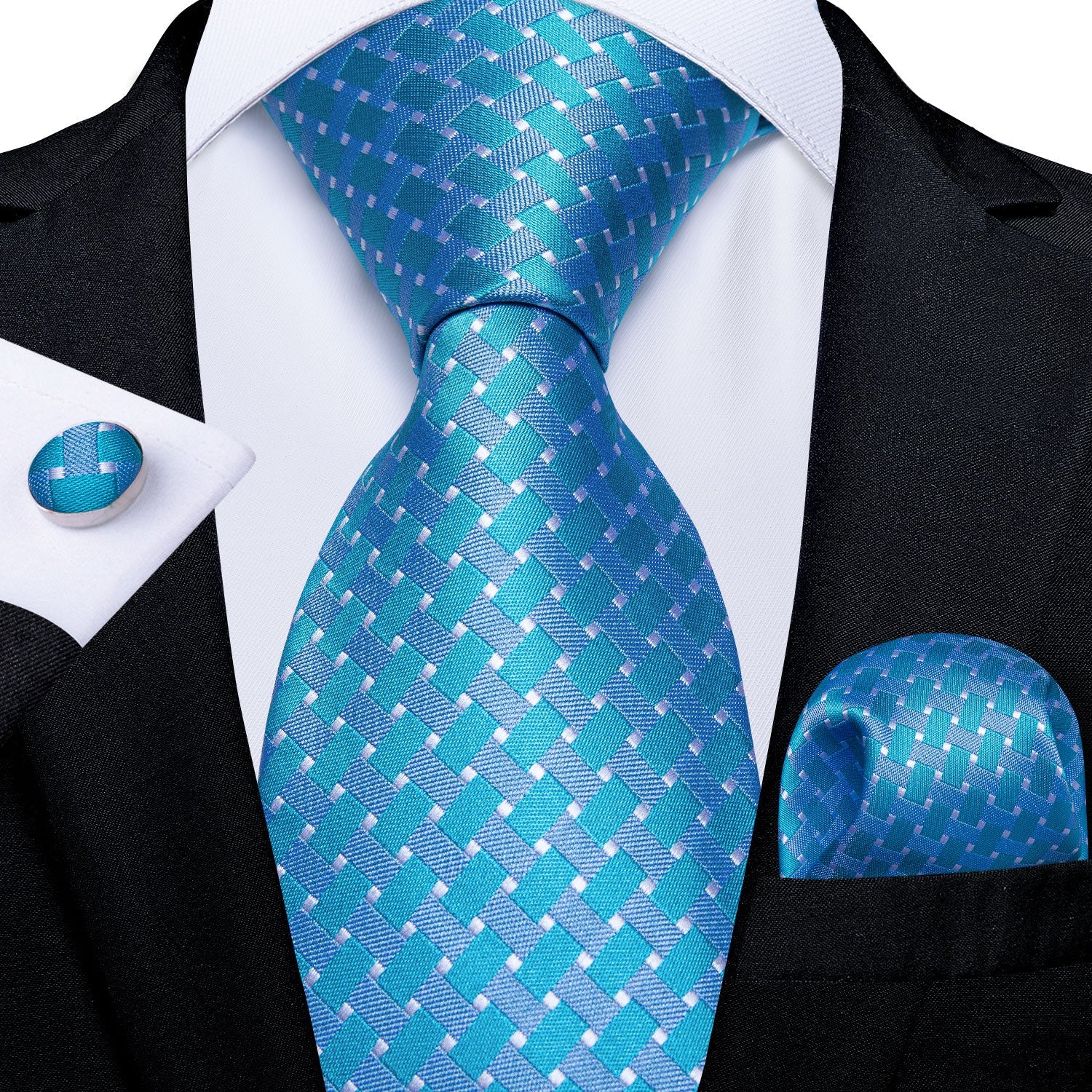 Cravatta da Uomo Blu Turchese