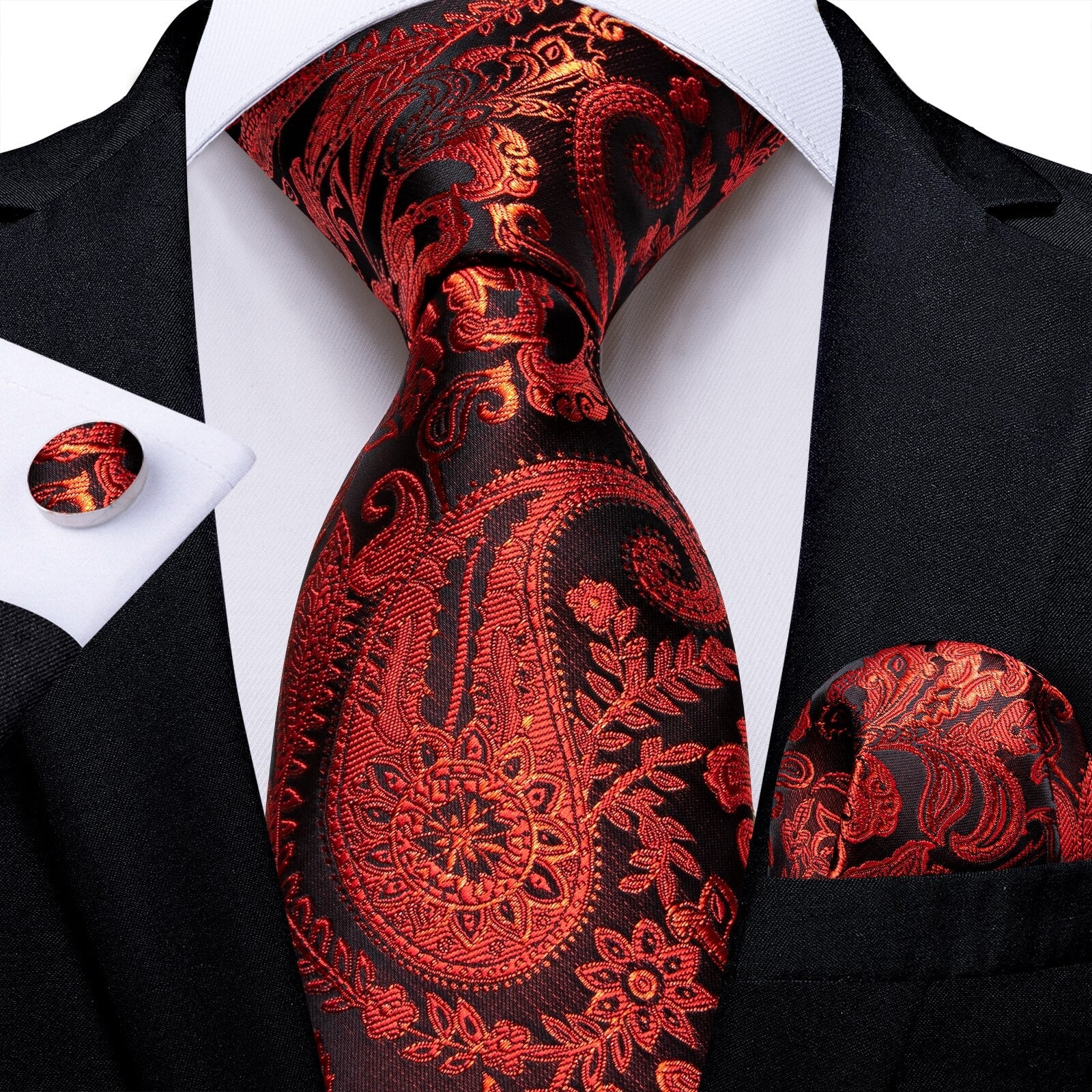 Cravatta in Cashmere Rosso e Nero