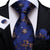 Cravatta Blu con Fiori Marroni