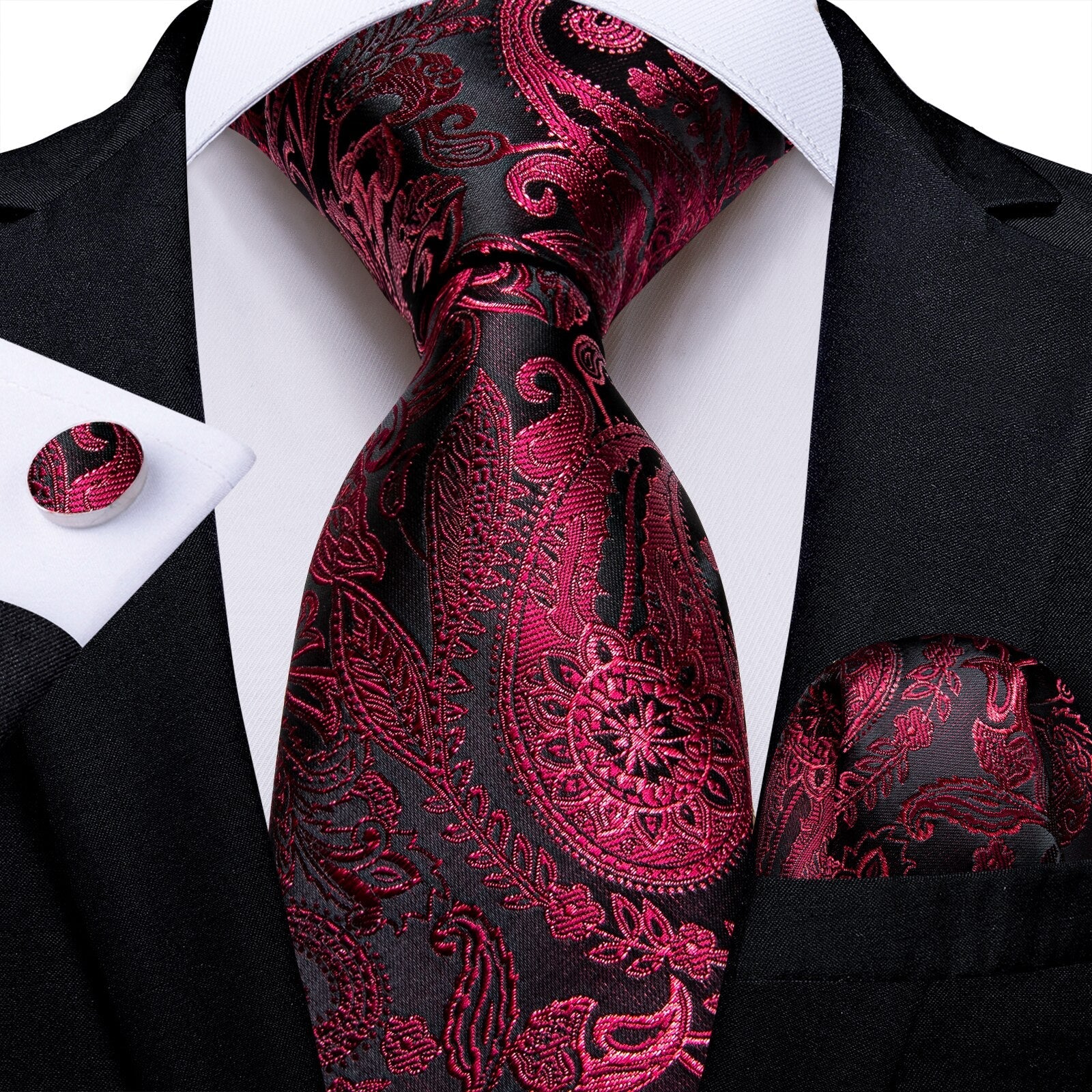 Cravatta in Cashmere Rosso, Rosa e Nero