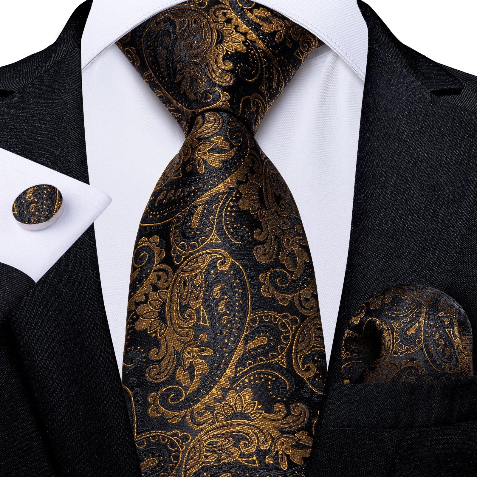 Cravatta in Cashmere Giallo Scuro e Nero