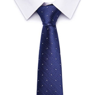 Cravatta Blu a Pois Bianchi