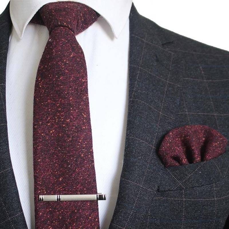 Cravatta in Lana Bordeaux