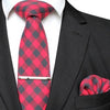 Cravatta in Percalle Rosso e Grigio