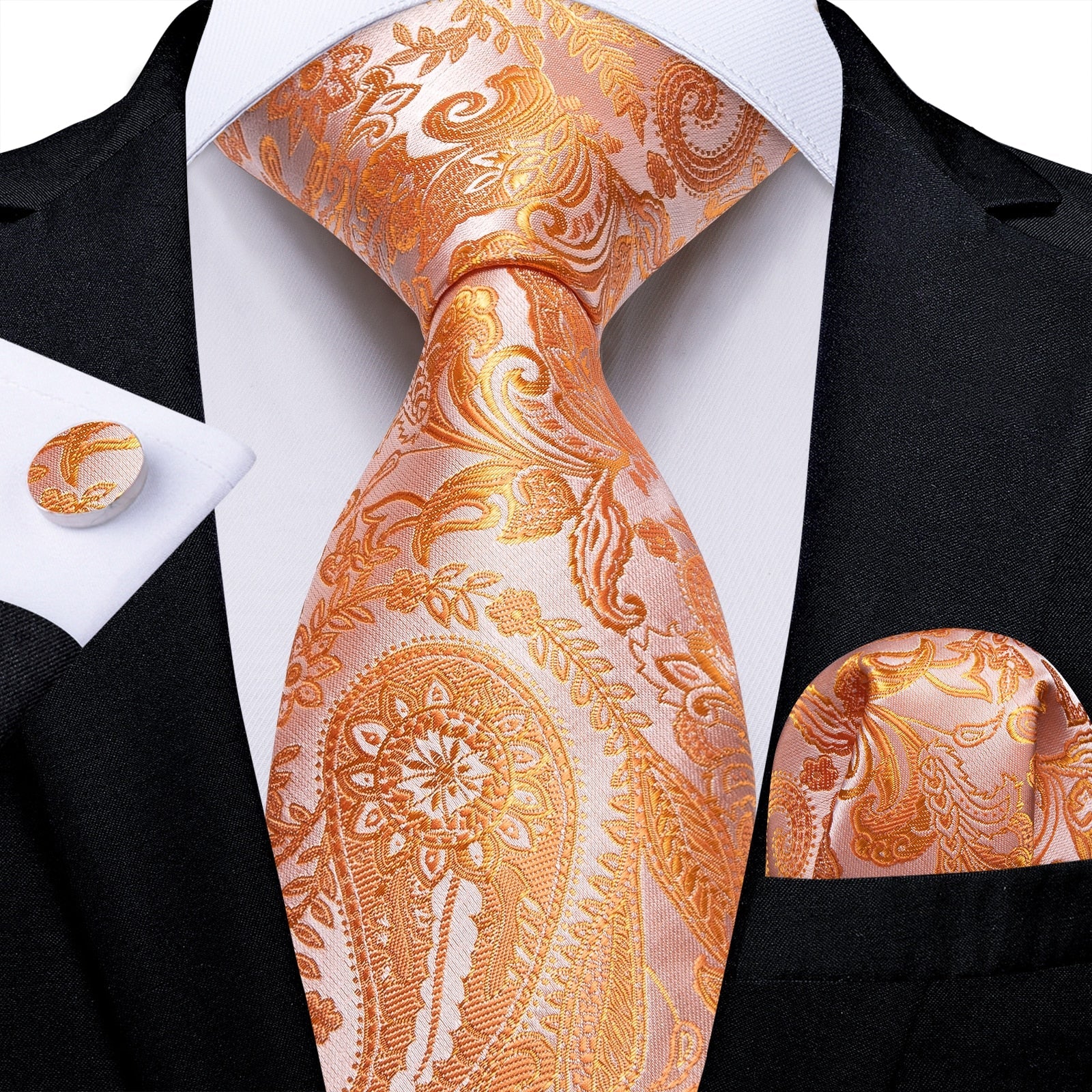 Cravatta in Cashmere Arancione e Beige