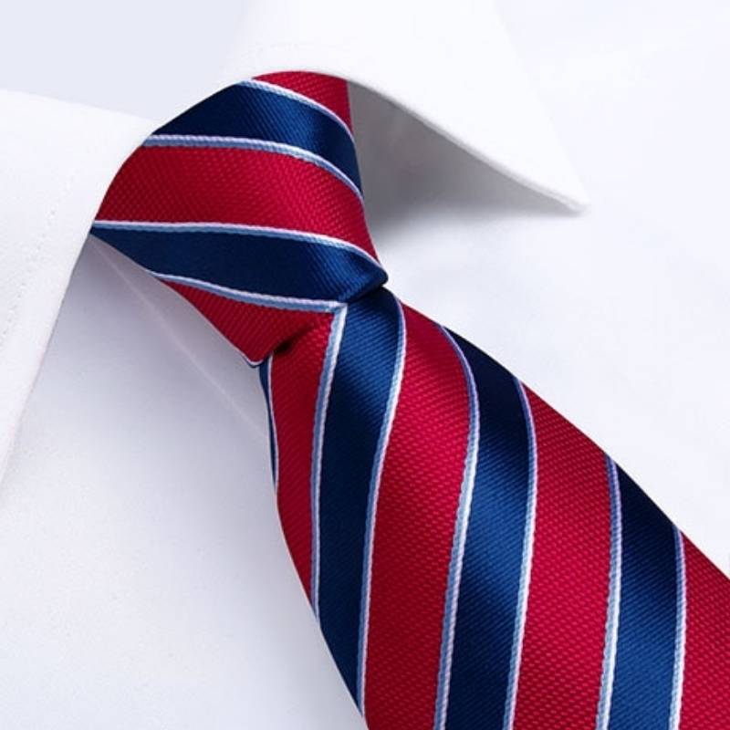 Da Uomo D'affari Con Disegno A Righe Rosso Blu Navy Bianco 8932 - Foto 8